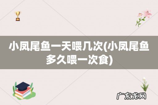 小凤尾鱼多久喂一次食 小凤尾鱼一天喂几次