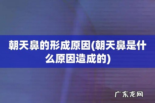 朝天鼻是什么原因造成的 朝天鼻的形成原因