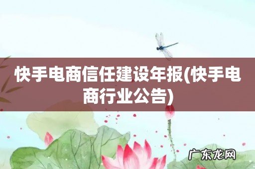 快手电商行业公告 快手电商信任建设年报