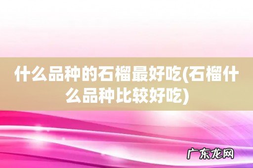 石榴什么品种比较好吃 什么品种的石榴最好吃