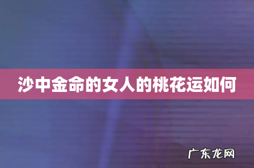 沙中金命的女人的桃花运如何