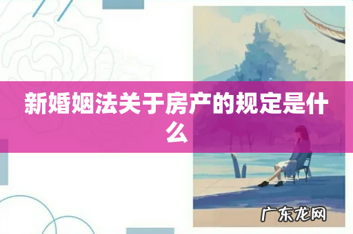新婚姻法关于房产的规定是什么