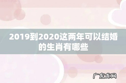 2019到2020这两年可以结婚的生肖有哪些