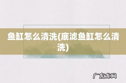 底滤鱼缸怎么清洗 鱼缸怎么清洗