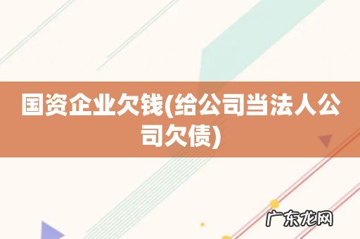 给公司当法人公司欠债 国资企业欠钱