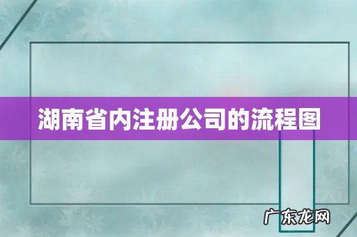 湖南省内注册公司的流程图