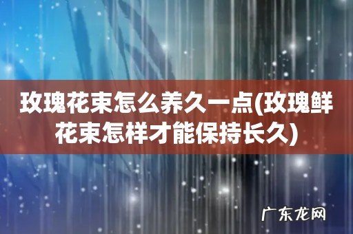 玫瑰鲜花束怎样才能保持长久 玫瑰花束怎么养久一点