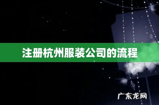 注册杭州服装公司的流程