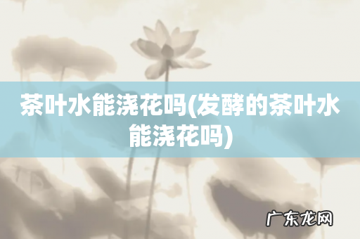 发酵的茶叶水能浇花吗 茶叶水能浇花吗