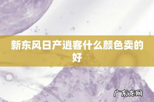 新东风日产逍客什么颜色卖的好