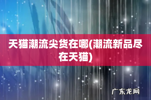 潮流新品尽在天猫 天猫潮流尖货在哪