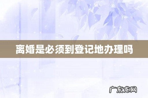 离婚是必须到登记地办理吗