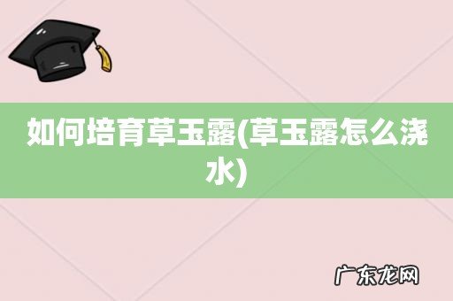 草玉露怎么浇水 如何培育草玉露