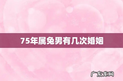 75年属兔男有几次婚姻
