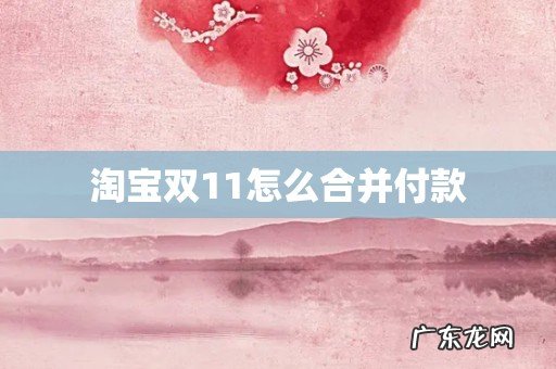 淘宝双11怎么合并付款