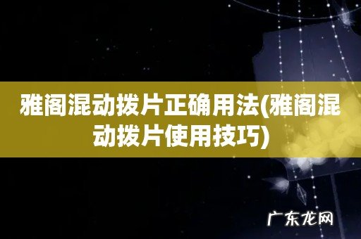 雅阁混动拨片使用技巧 雅阁混动拨片正确用法