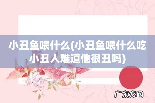 小丑鱼喂什么吃小丑人难道他很丑吗 小丑鱼喂什么