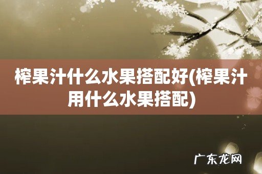 榨果汁用什么水果搭配 榨果汁什么水果搭配好