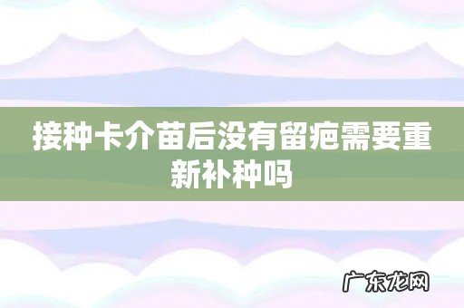 接种卡介苗后没有留疤需要重新补种吗