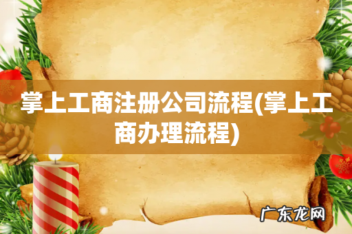 掌上工商办理流程 掌上工商注册公司流程