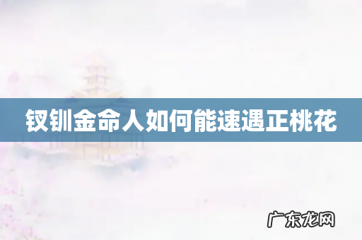 钗钏金命人如何能速遇正桃花