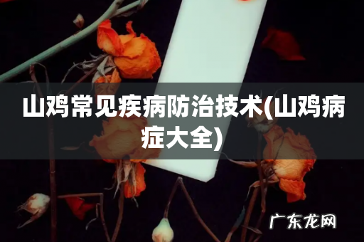 山鸡病症大全 山鸡常见疾病防治技术