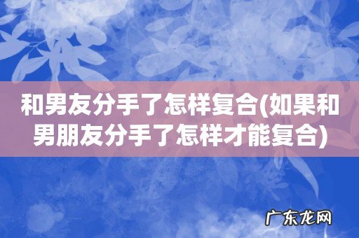 如果和男朋友分手了怎样才能复合 和男友分手了怎样复合