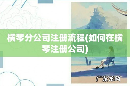 如何在横琴注册公司 横琴分公司注册流程