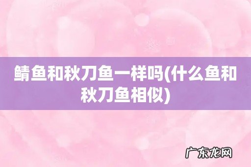 什么鱼和秋刀鱼相似 鲭鱼和秋刀鱼一样吗