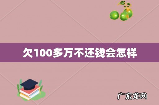 欠100多万不还钱会怎样