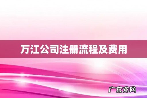 万江公司注册流程及费用
