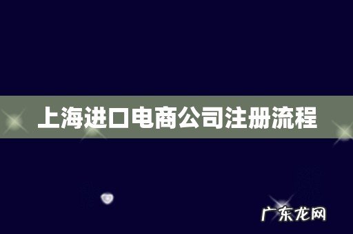 上海进口电商公司注册流程