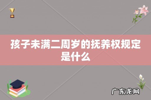 孩子未满二周岁的抚养权规定是什么