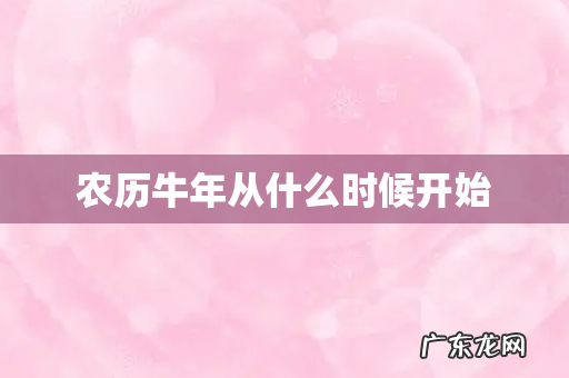 农历牛年从什么时候开始