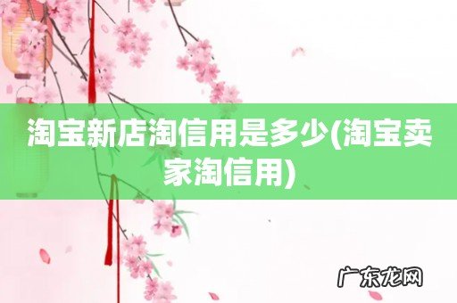 淘宝卖家淘信用 淘宝新店淘信用是多少