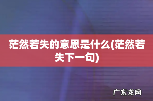 茫然若失下一句 茫然若失的意思是什么
