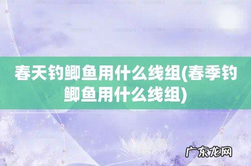 春季钓鲫鱼用什么线组 春天钓鲫鱼用什么线组