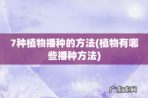 植物有哪些播种方法 7种植物播种的方法