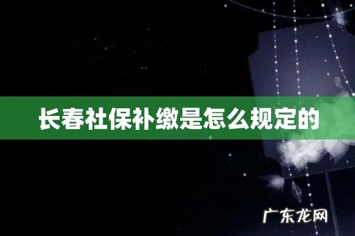 长春社保补缴是怎么规定的