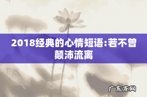 2018经典的心情短语:若不曾颠沛流离