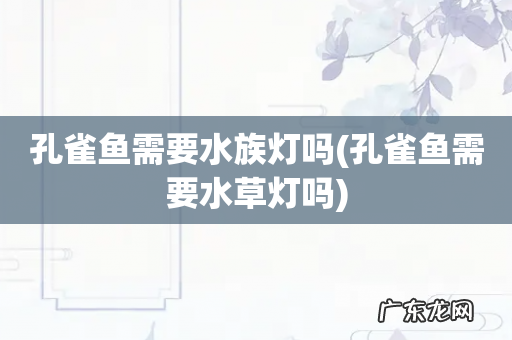 孔雀鱼需要水草灯吗 孔雀鱼需要水族灯吗