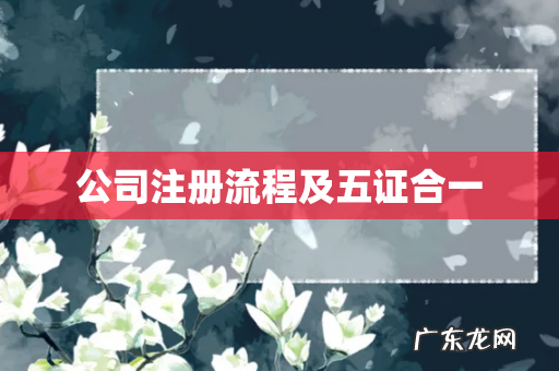 公司注册流程及五证合一