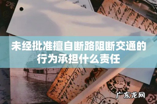 未经批准擅自断路阻断交通的行为承担什么责任