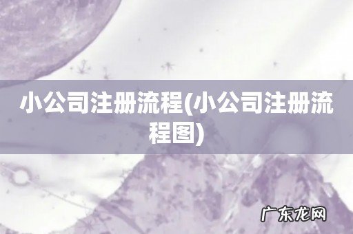 小公司注册流程图 小公司注册流程