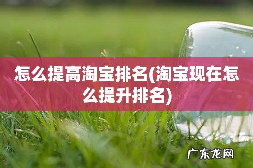 淘宝现在怎么提升排名 怎么提高淘宝排名