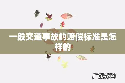 一般交通事故的赔偿标准是怎样的