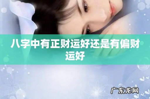 八字中有正财运好还是有偏财运好