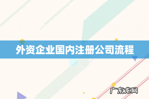 外资企业国内注册公司流程