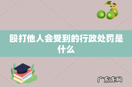 殴打他人会受到的行政处罚是什么