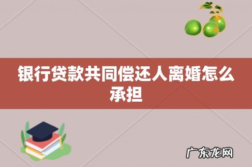 银行贷款共同偿还人离婚怎么承担